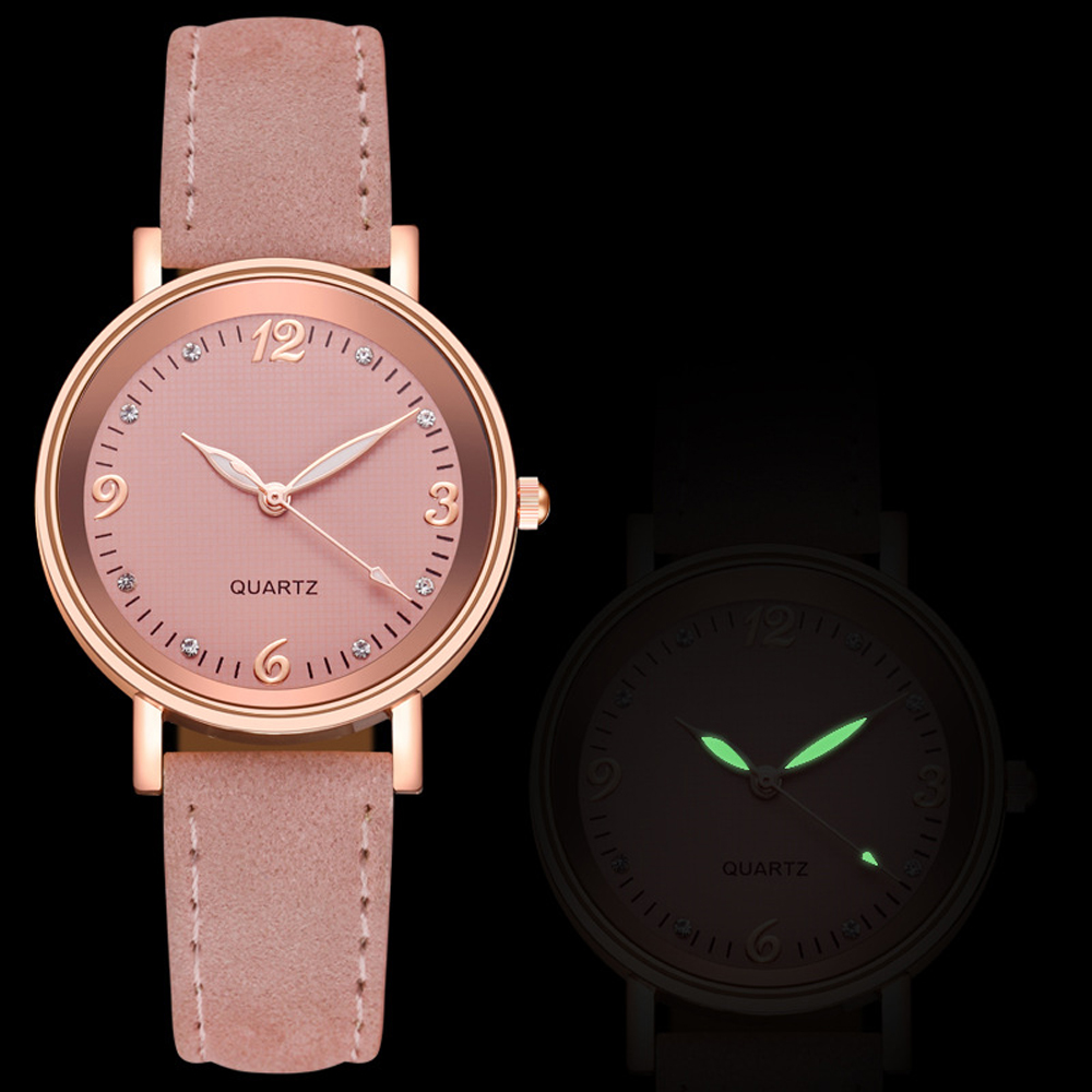 Vintage Watch Crystal - Women Watch Simple Vintage Casual Leather
