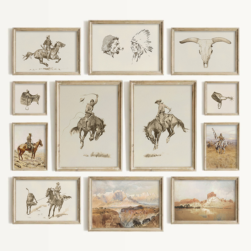 Vintage Toys Collection - Southwestern Style Cowboy Wall Art Vintage