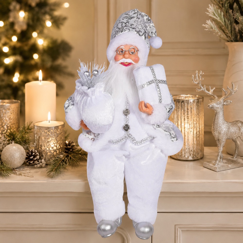 Vintage Collectible Santa - 1pc White Santa Claus Decorative Item