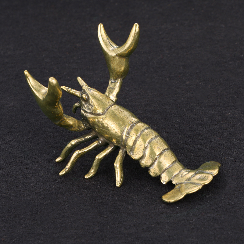 Vintage Collectible Furniture - Hot ! Solid Brass Crayfish Ornament