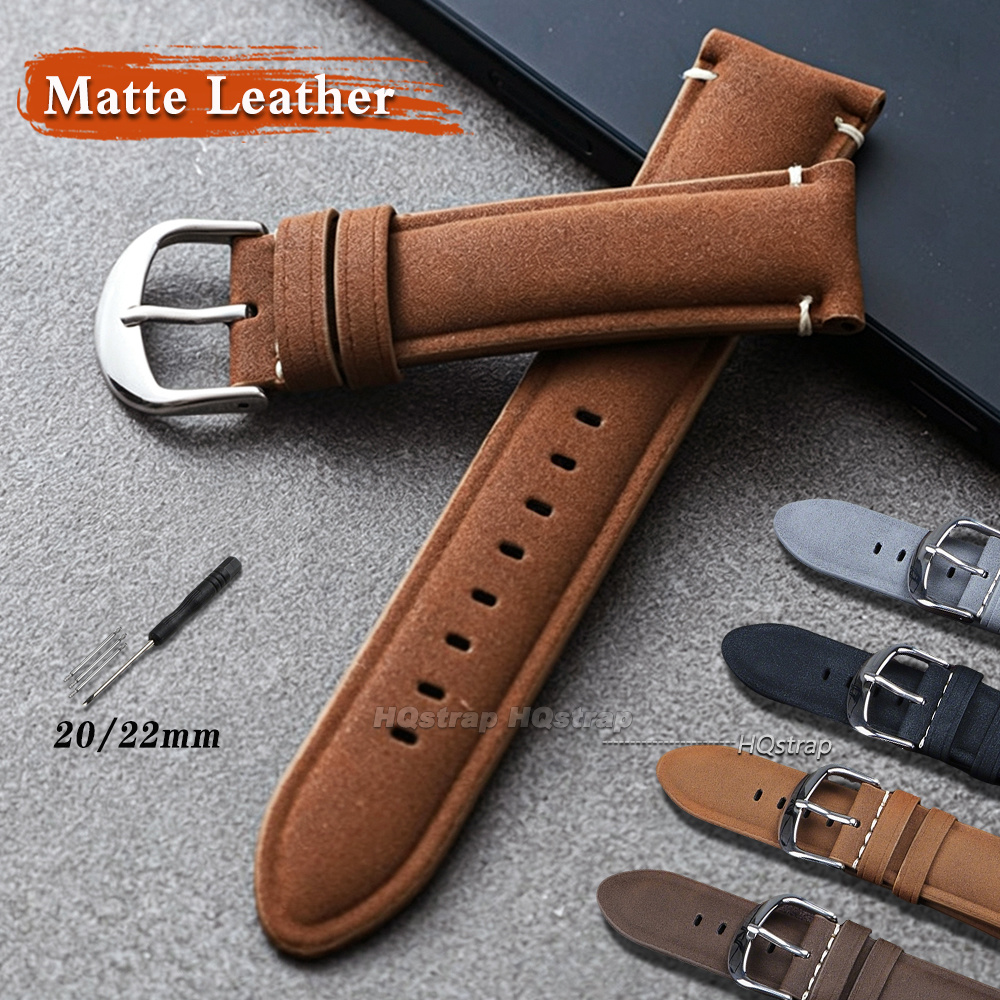 Vintage Collectible Watches - Vintage Matte Leather Watch Strap 20mm