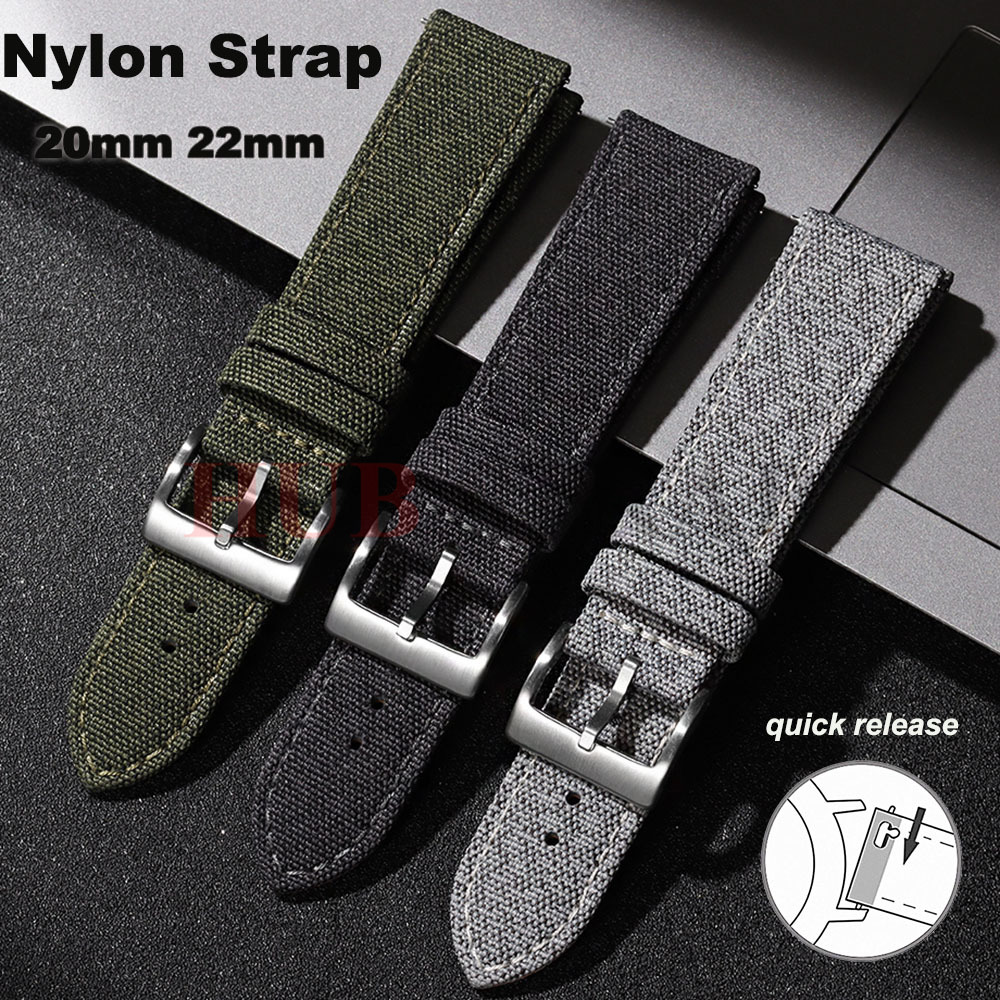 Vintage Collectible Watches - 20mm 22mm Nylon Watchband Vintage Cowhide