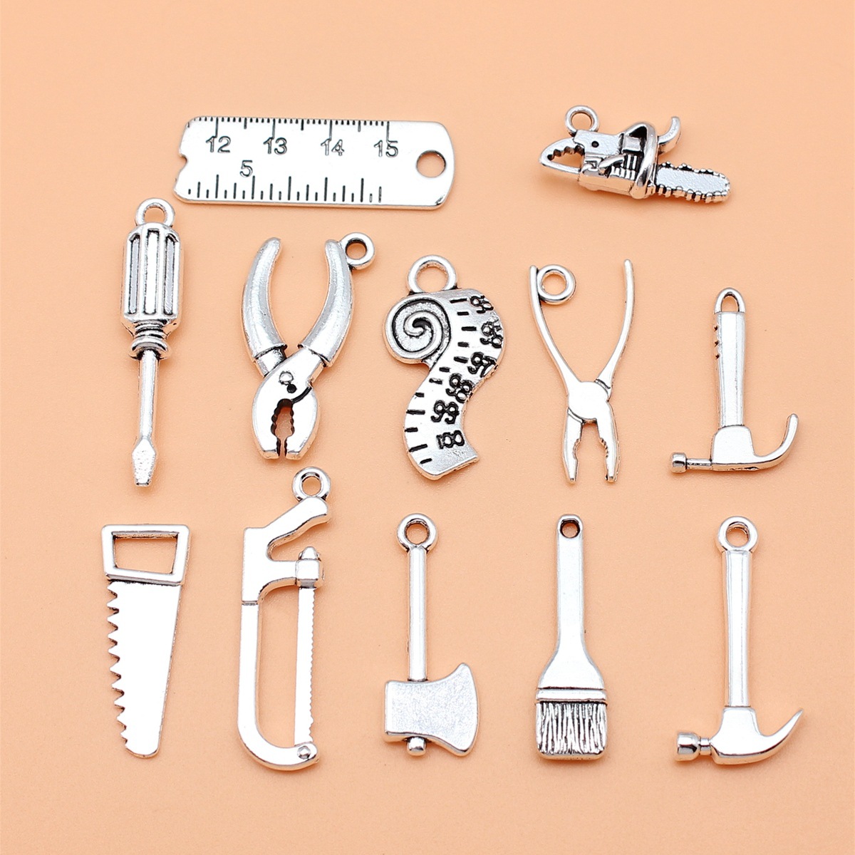 Collectible Vintage Tools - 12pcs Antique Silver Color Tools Brush