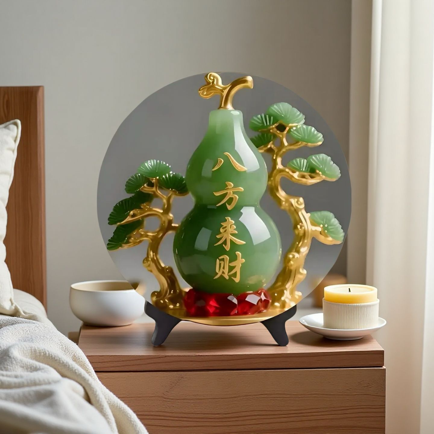 Natural Jade Gourd Figurine Ho - Vintage Collectible Christmas Ornaments review and price