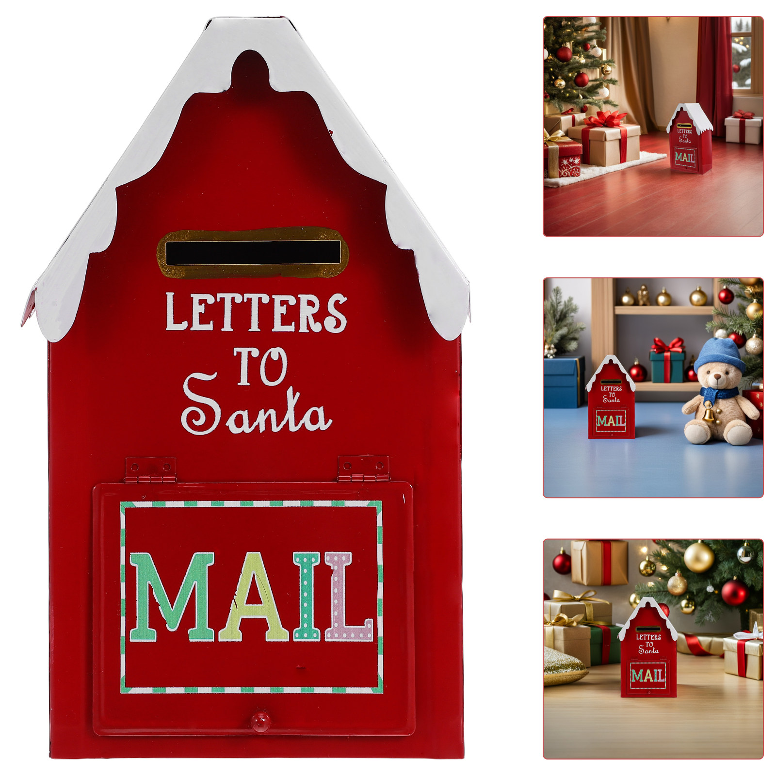 Red Christmas Mailbox Metal Sa - Vintage Collectible Santa review and price