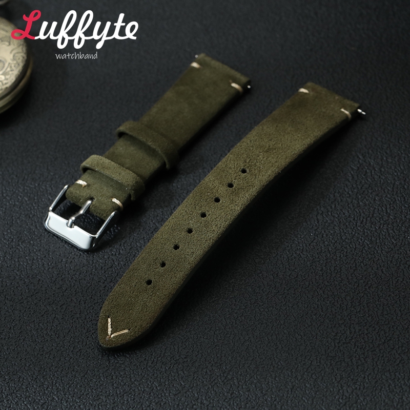 Vintage Suede Leather Watch Ba - Vintage Collectible Watches review and price