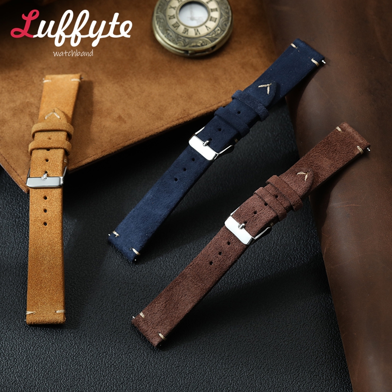 Vintage Suede Leather Watch Ba - Vintage Collectible Watches review and price