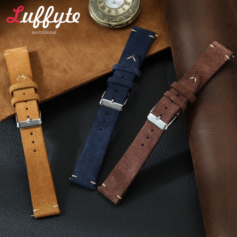 Vintage Suede Leather Watch Ba - Vintage Collectible Watches review and price