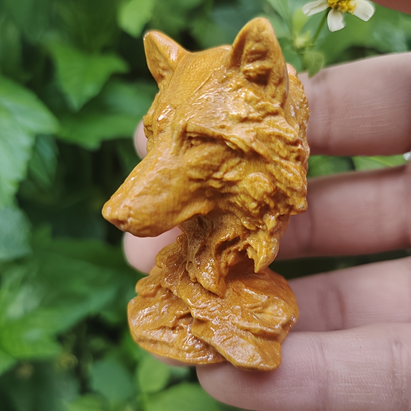 Vintage Wooden Wolf Head Sculp - Vintage Collectible Christmas Ornaments review and price
