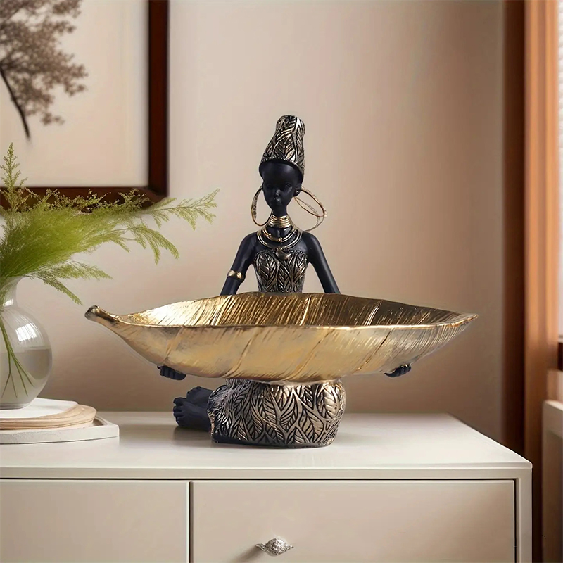 African Girl Holding A Plate S - Vintage Collectible Furniture review and price