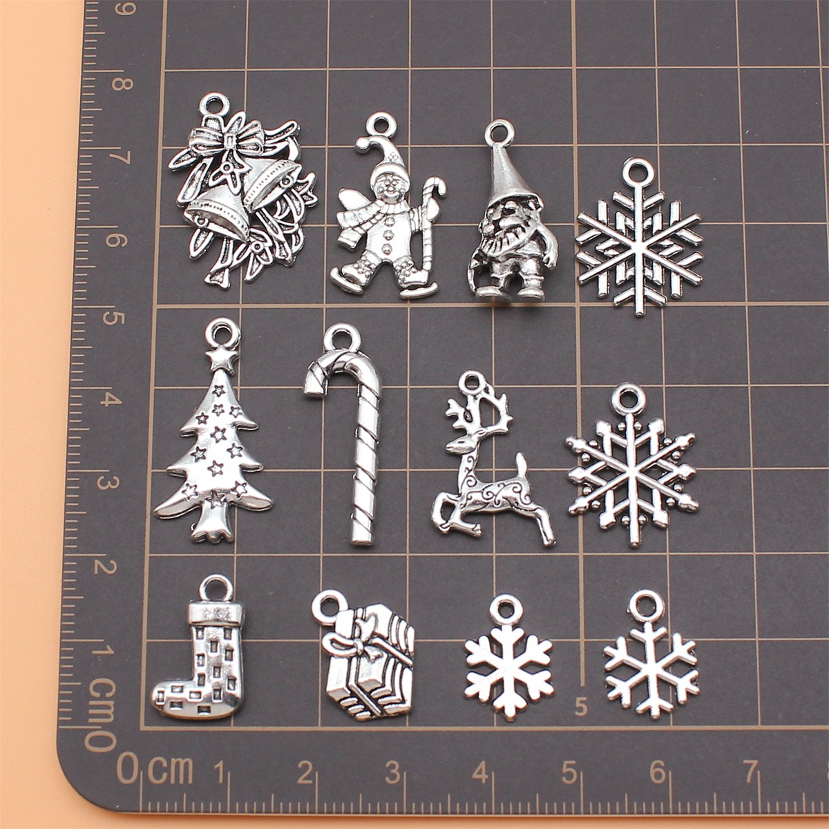 12pcs Antique Silver Color Chr - Vintage Collectible Santa review and price