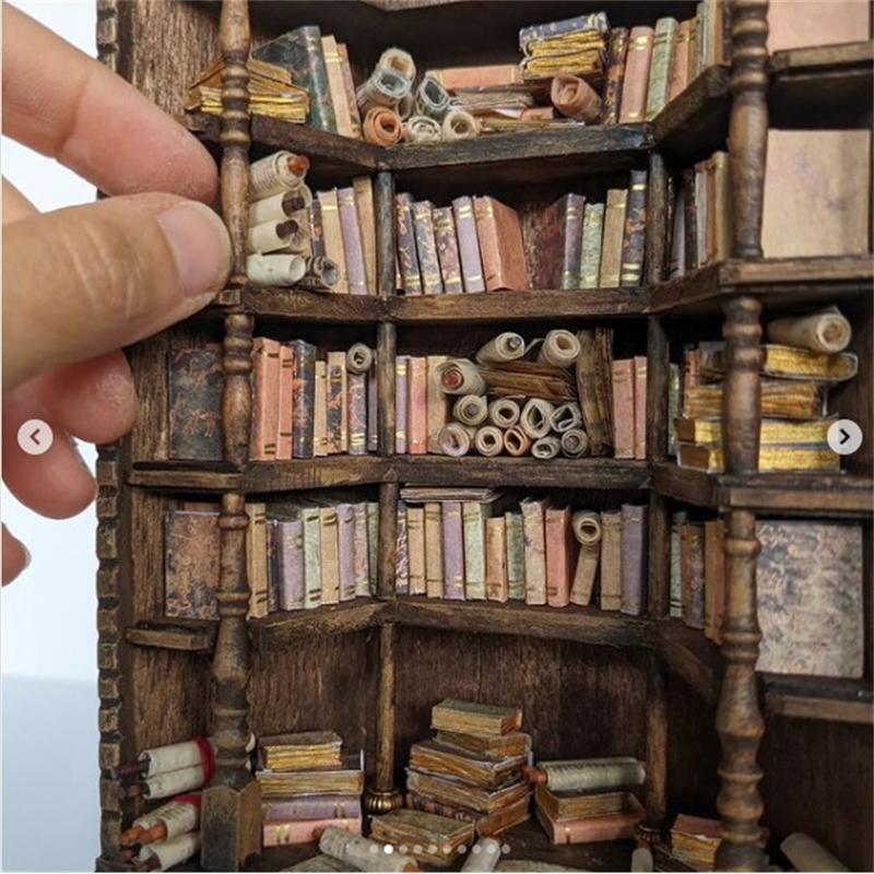Miniature Bookcase Bookshelf D - Vintage And Collectible Books review and price